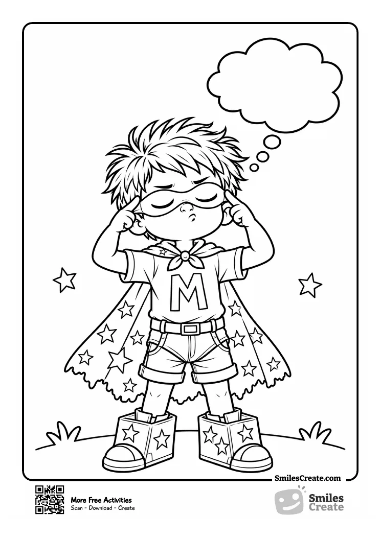 Max thinking of his next superhero adventure