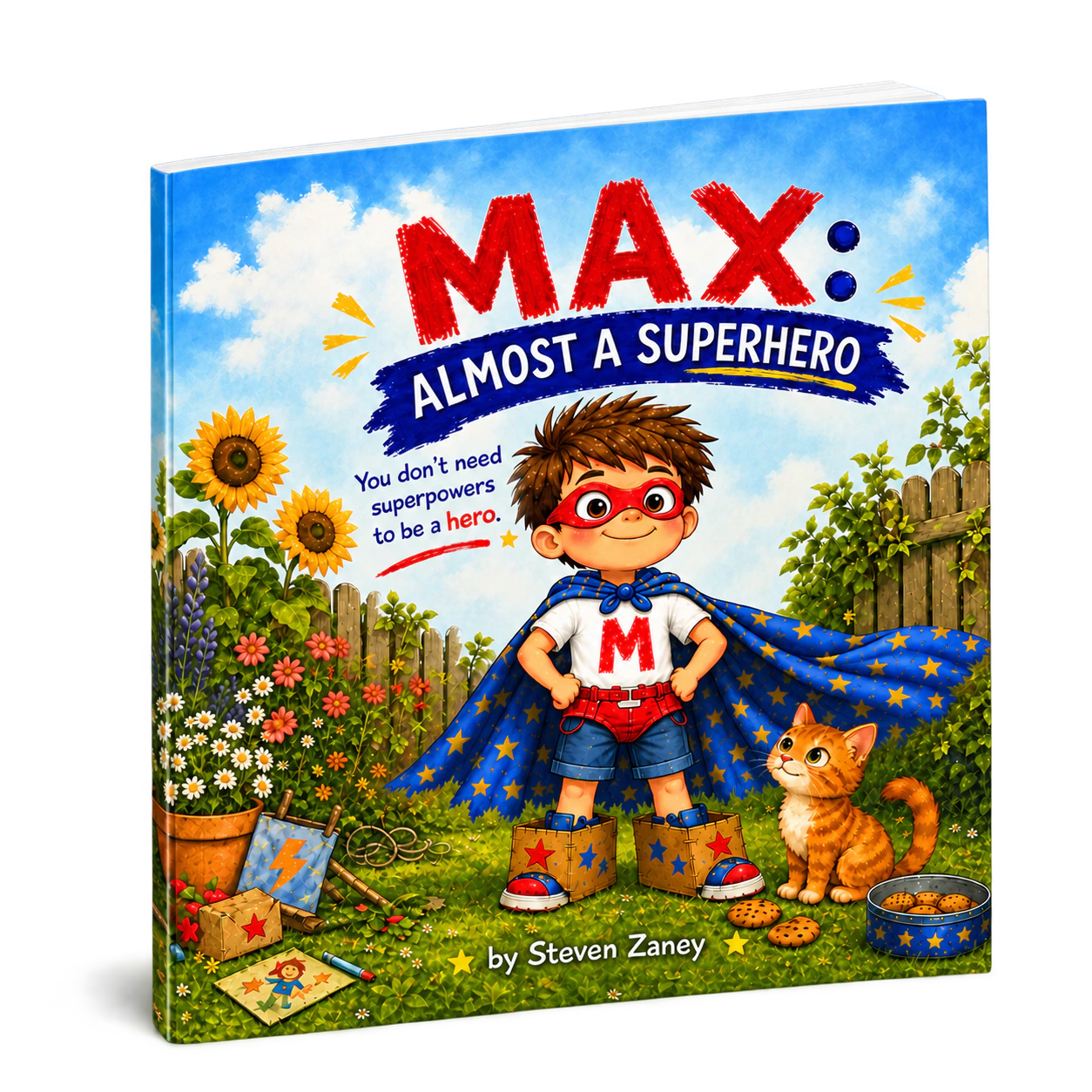 Paperback cover of Max: Almost a Superhero by Steven Zaney